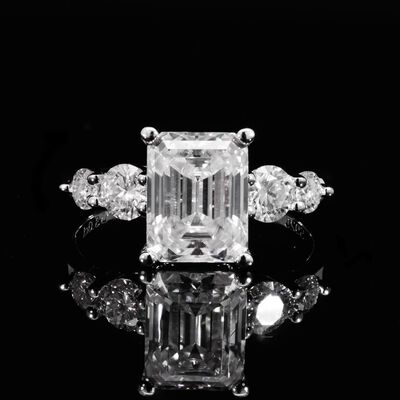 Omnia Nahlah White Ring 925 Silver High Quality GRA Certifited High Quality Moissanite Stone 3CT