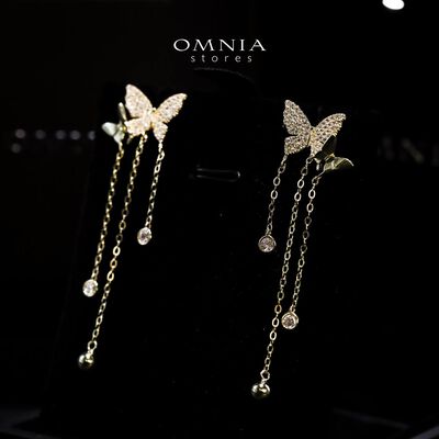Omnia Naima Gold Earrings in 925 Silver with High-Quality Zircon Stones