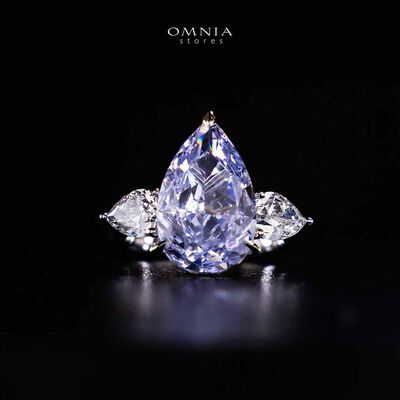 Omnia Nadira Light Purple and White Silver Ring In 925 Silver High Quality Certified Lab Crafted Stones 3.8Ct