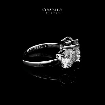 Omnia Halima White Ring 925 Silver High Quality IGI Certifited High Quality Lab Grown Stones 1.50ct