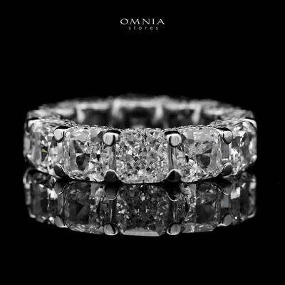 Omnia Agata White .50 Carat Ring in 92.5 Silver High Quality Simulated diamonds