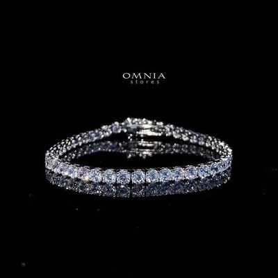 Omnia Imani White Tennis Bracelet in 92.5 Silver with Radiant-Cut 4mm Stones and High-Quality Simulated Diamonds