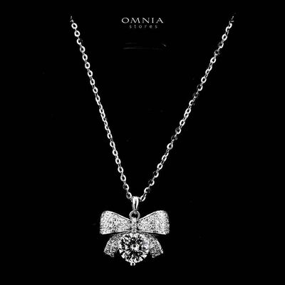 Omnia Asayel Silver Necklace in 925 Silver with High-Quality White Moissanite Stones