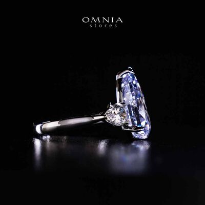 Omnia Nadira Light Purple and White Silver Ring In 925 Silver High Quality Certified Lab Crafted Stones 3.8Ct