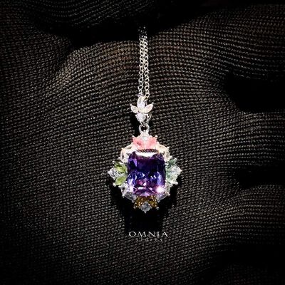 Omnia Anoud Necklace in 92.5 Silver High Quality Amethyst stone