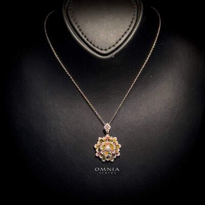 Omnia Arvie Necklace In 92.5 Silver High Quality Natural tourmaline