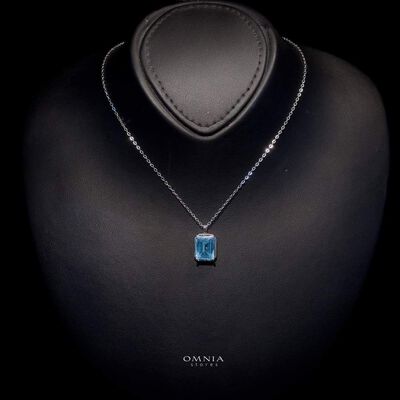 Omnia Munirah Necklace In 92.5 Silver High Quality Topaz Stone