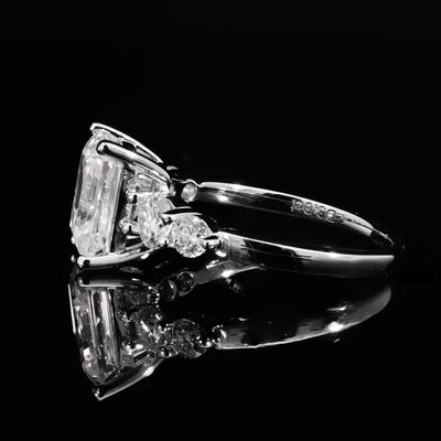 Omnia Nahlah White Ring 925 Silver High Quality GRA Certifited High Quality Moissanite Stone 3CT