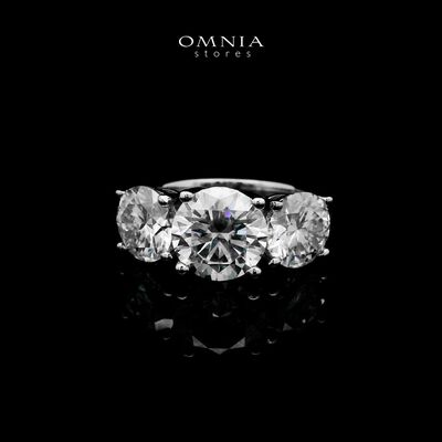 Omnia Halima White Ring 925 Silver High Quality IGI Certifited High Quality Lab Grown Stones 1.50ct