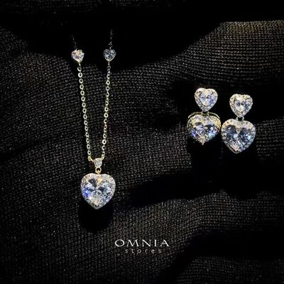 Omnia Mahira Golden Set in 92.5 Silver with High-Quality Zircon Stones