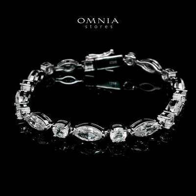 Omnia Mirelda Fine Shine White Bracelet in 925 Silver High Quality Simulated diamonds