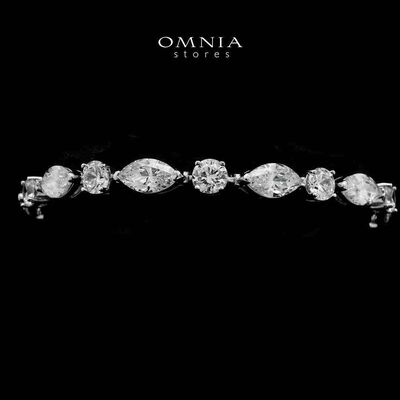 Omnia Mirelda Fine Shine White Bracelet in 925 Silver High Quality Simulated diamonds