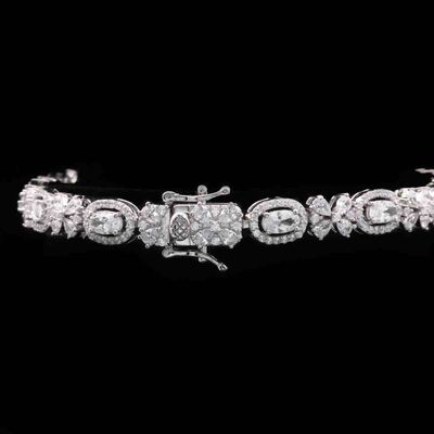 Omnia Zuhra White Bracelet in 925 Silver with High Quality Simulated Diamonds