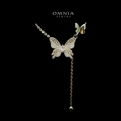 Omnia Hala Butterfly Necklace with High Quality Iced Cut Stone in 92.5 Silver