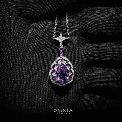 Omnia Kawthar Necklace in 92.5 Silver High Quality Amethyst stone