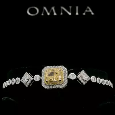 Omnia Almas Yellow Spark Tennis Bracelet in 92.5 Silver with High Quality Simulated Diamonds