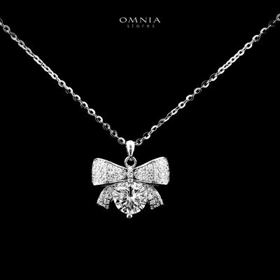 Omnia Asayel Silver Necklace in 925 Silver with High-Quality White Moissanite Stones
