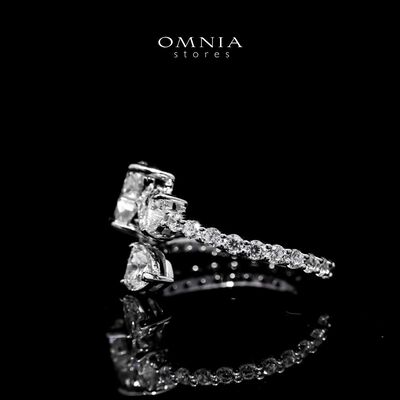 Happy White Ring in 925 Silver with High-Quality Simulated Diamonds