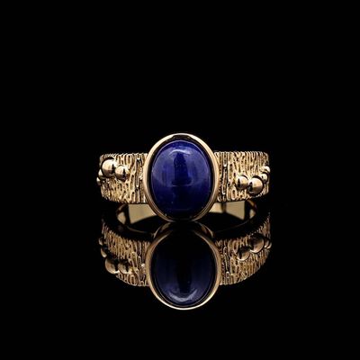 Omnia Nashita Blue Ring in High Quality Malachite Stone