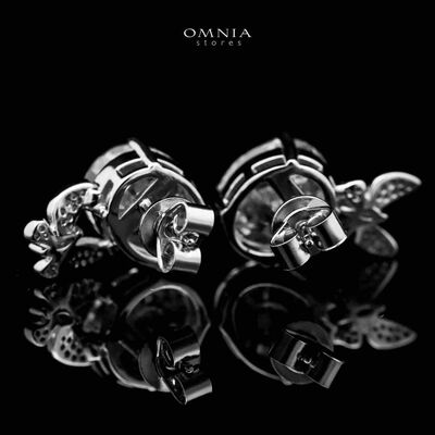 Omnia Maysun Pure White Earrings in 92.5 Silver with High Quality Simulated Diamonds
