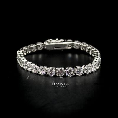 Omnia Engy 5mm Tennis Bracelet in 92.5 Silver High Quality Simulated diamonds