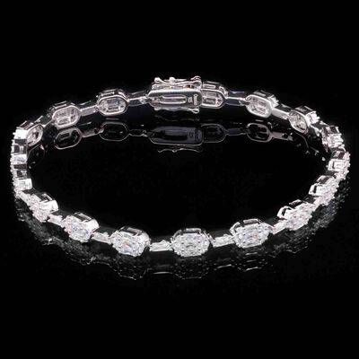 Omnia Hania White Bracelet in 925 Silver with High Quality Simulated Diamonds