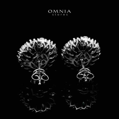 Omnia Amilah Blue Earrings 925 Silver in GRC Certifited High Quality Sapphire Blue Lab Grown Stones