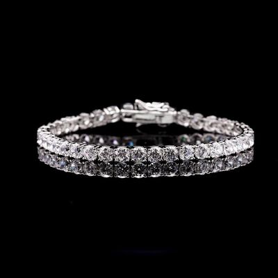 Omnia Imani White Radiant-Cut Tennis Bracelet 3.5mm in 925 Silver with Simulated Diamonds
