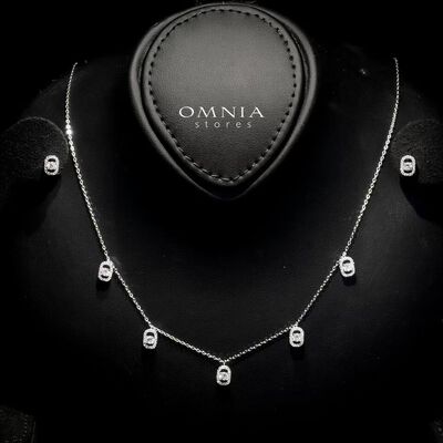Omnia Yumna White Set in 92.5 Silver with High-Quality Zircon Stones