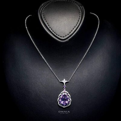 Omnia Kawthar Necklace in 92.5 Silver High Quality Amethyst stone