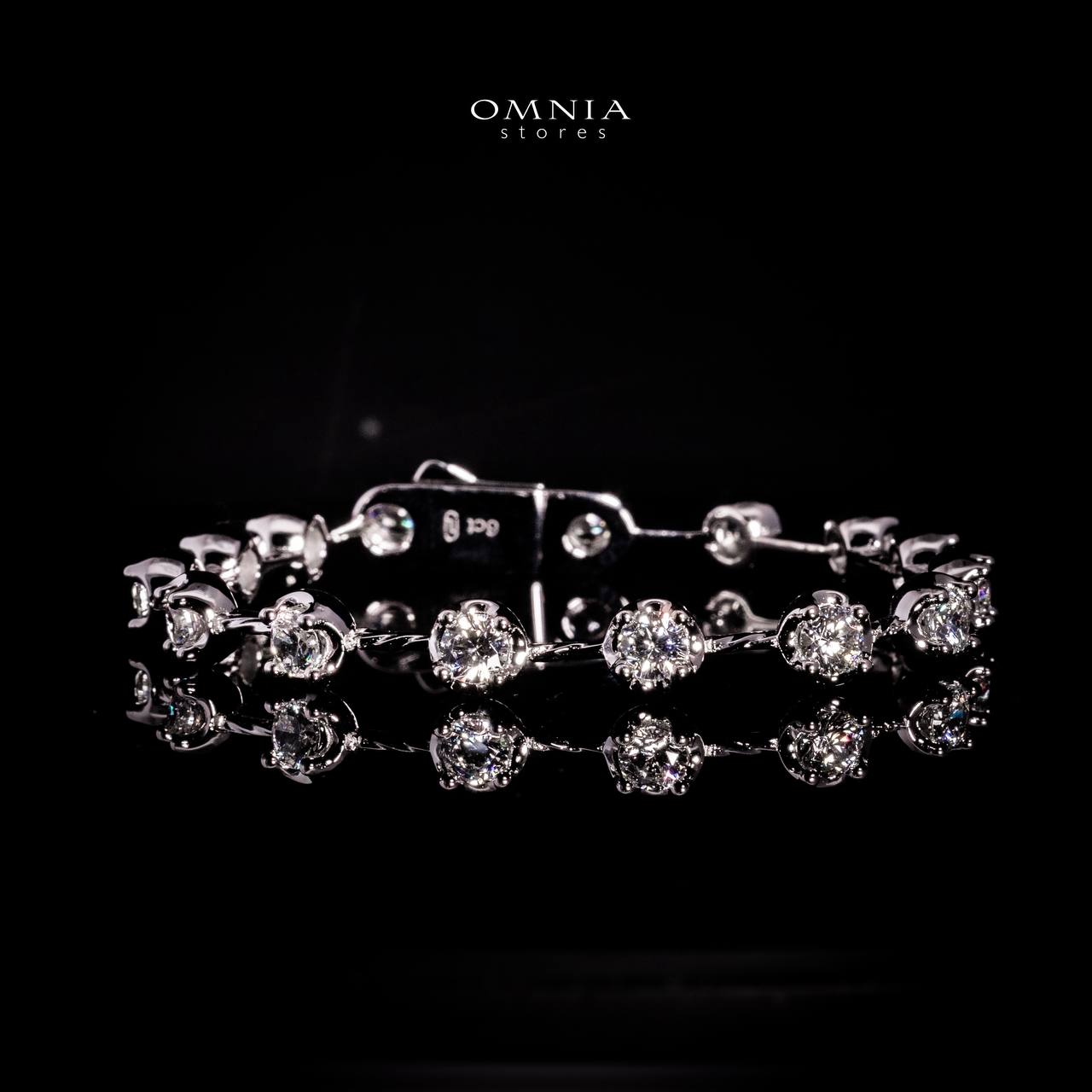 Omnia Mahdiya White Bracelet In 925 Silver With High Quality Lab Crafted Stones image number null
