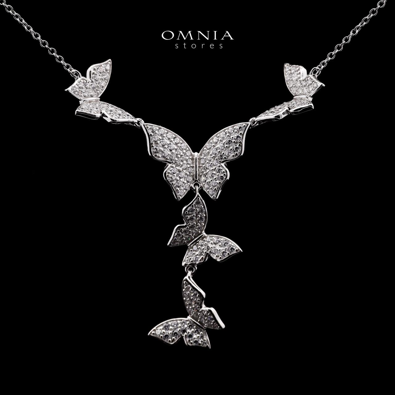 Mahtab Butterfly Necklace In 925 Silver High Quality Simulated Diamonds image number null