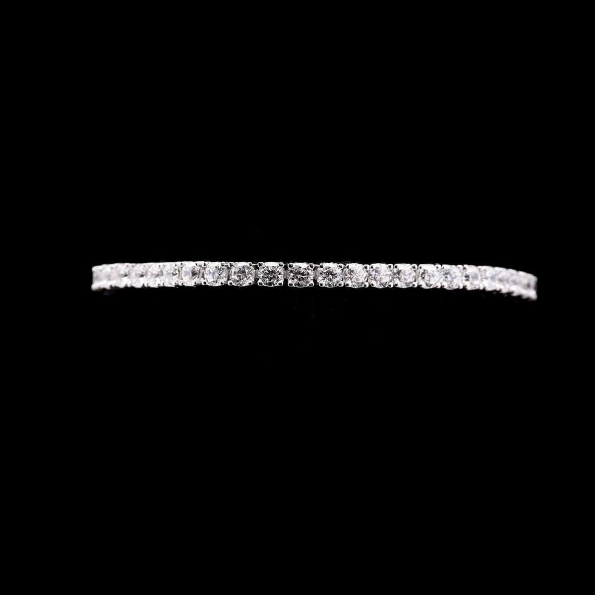 Omnia Tasneem White 3mm Tennis Bracelet in 92.5 Silver High Quality Simulated diamonds image number null
