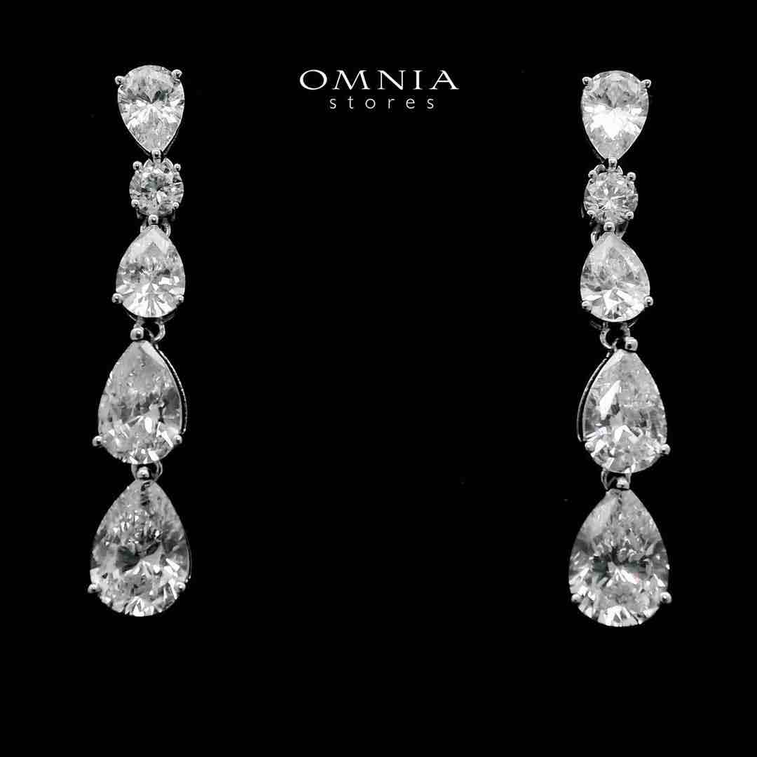 Hayaa Elegance Drop Earrings In 925 Silver High Quality Simulated Diamonds image number null