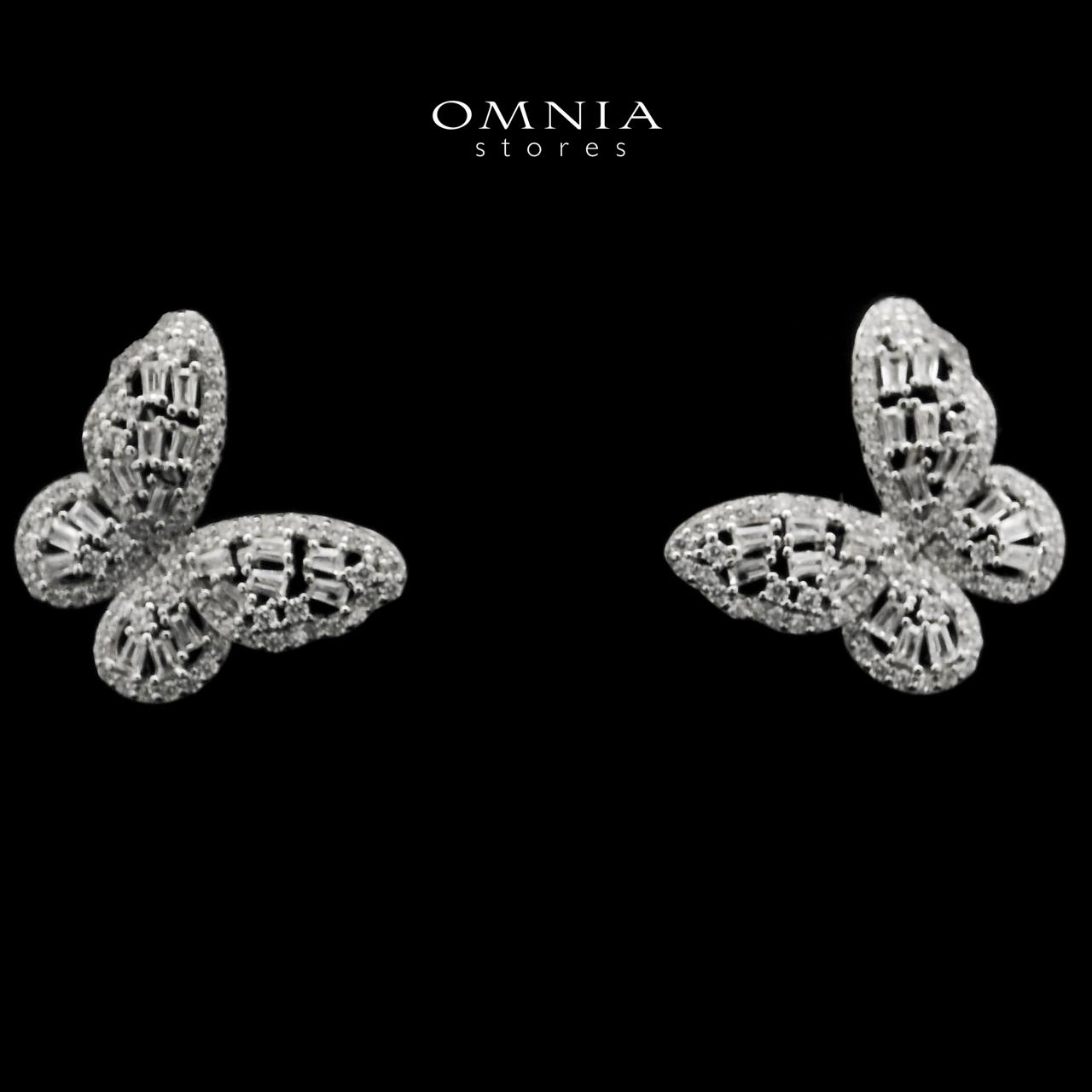 Shereen Butterfly Clip Earrings In 925 Silver High Quality Simulated Diamonds image number null