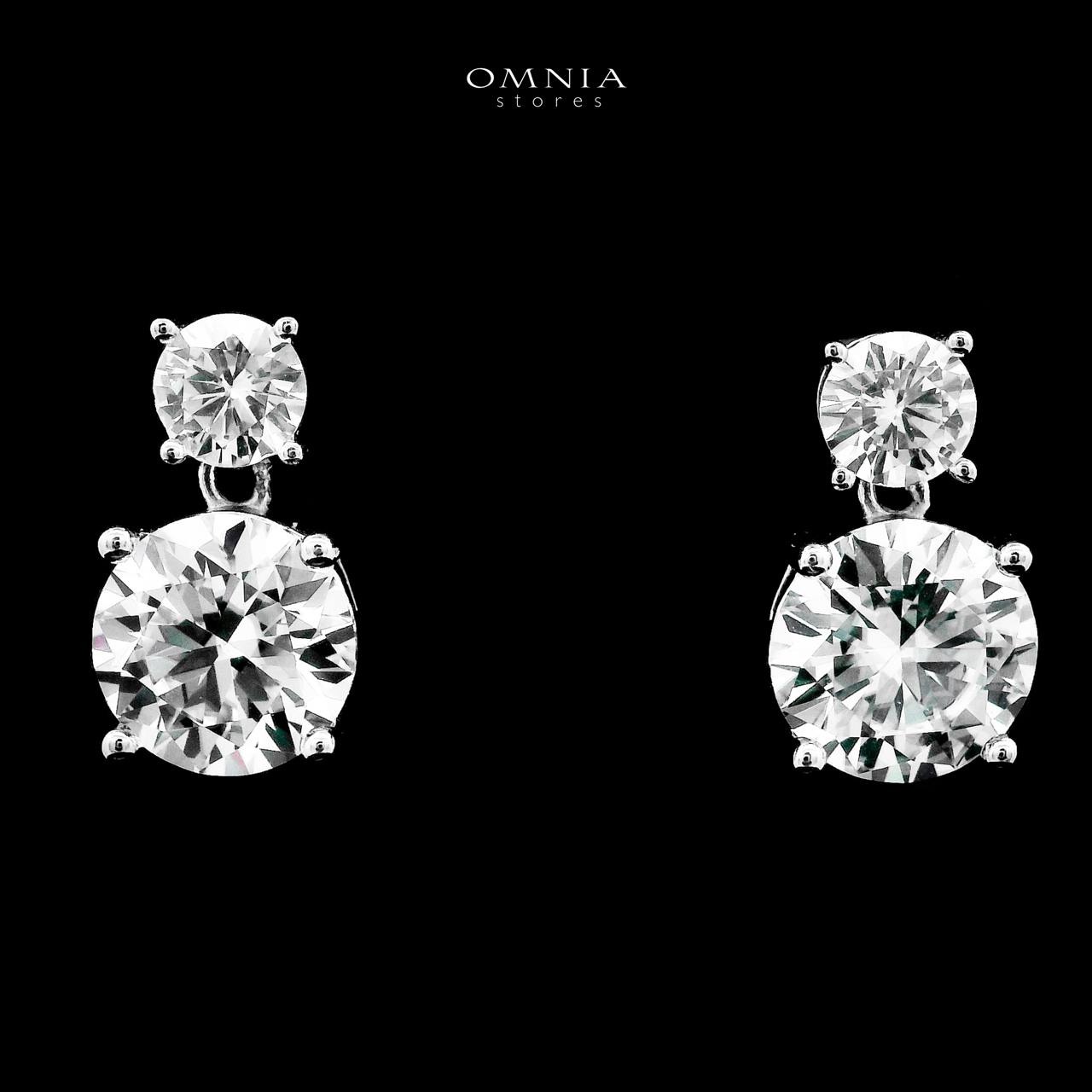 Omnia Luwaina Silver Stud Earrings in 925 Silver with High-Quality White Moissanite Stones image number null