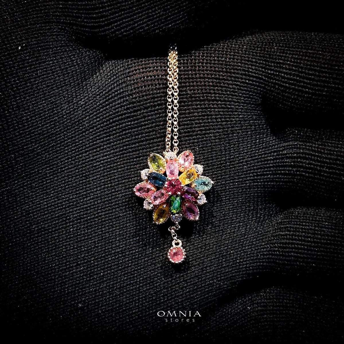 Omnia Atlal Necklace In 92.5 Silver High Quality Natural tourmaline image number null