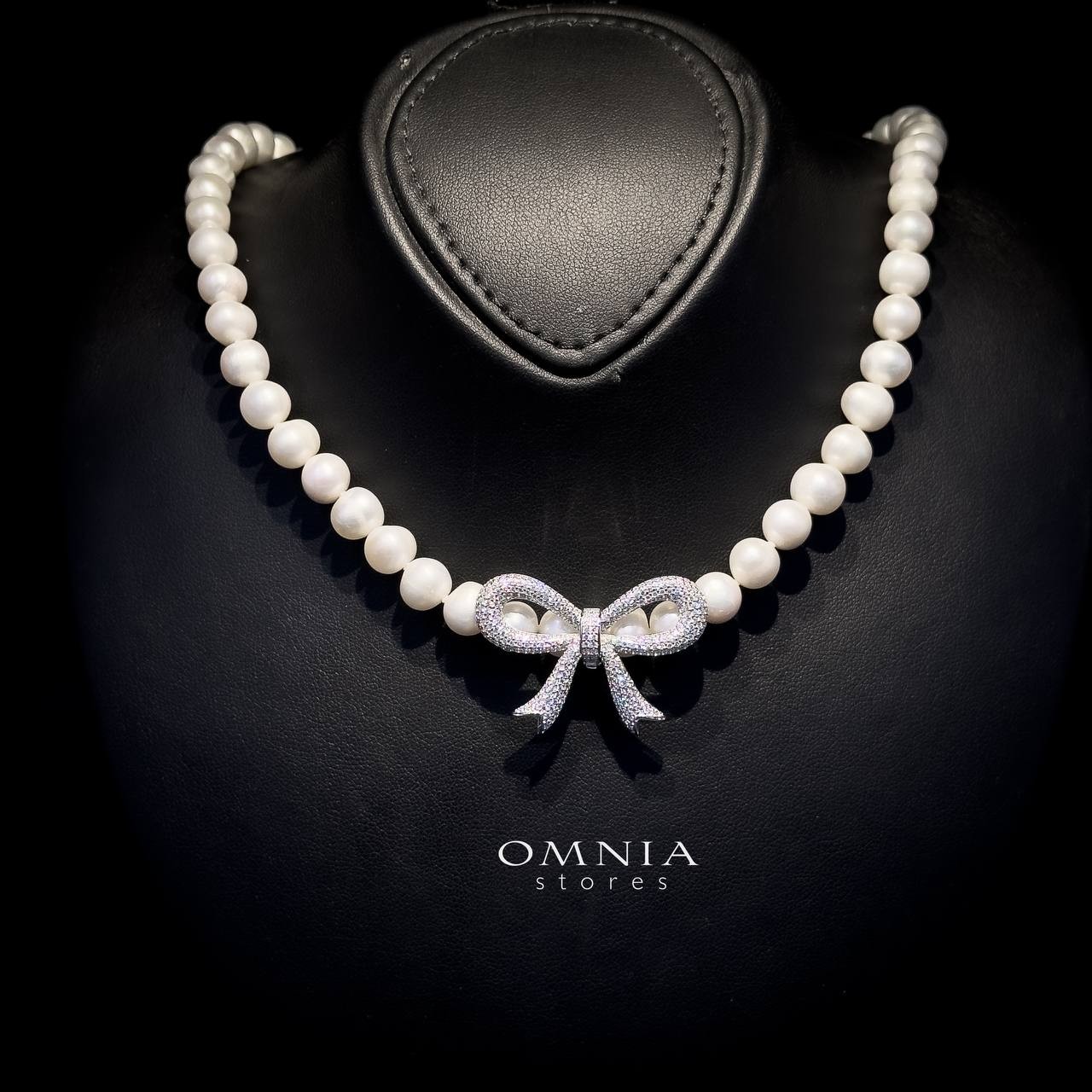Omnia Zahraa Fresh Water Pearl Set in 92.5 Silver with High Quality Simulated Diamonds image number null