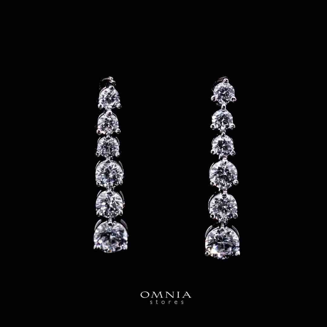 Omnia Nafeesa White Tennis Necklace, Earrings and Bracelet Set in 925 Silver with High Quality Simulated Diamonds image number null