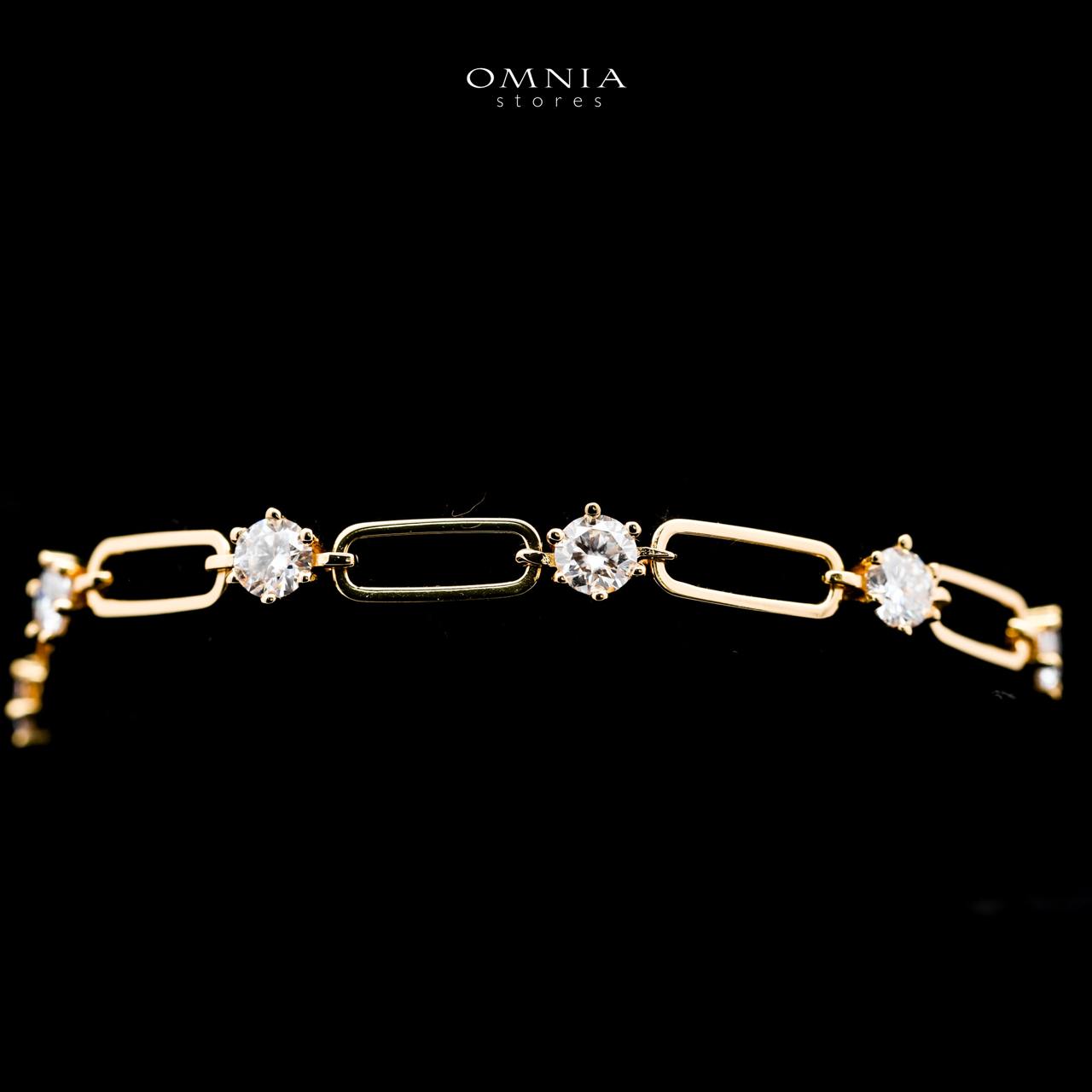 Omnia Bahja  Golden Bracelet 925 Silver in GRA Certifited High Quality White Moissanite Stones image number null