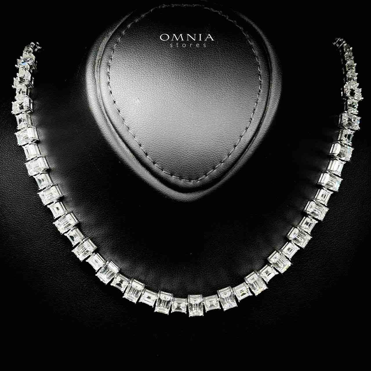 Omnia Nayra White Necklace With High Quality Lab Crafted Stones In 925 Silver image number null