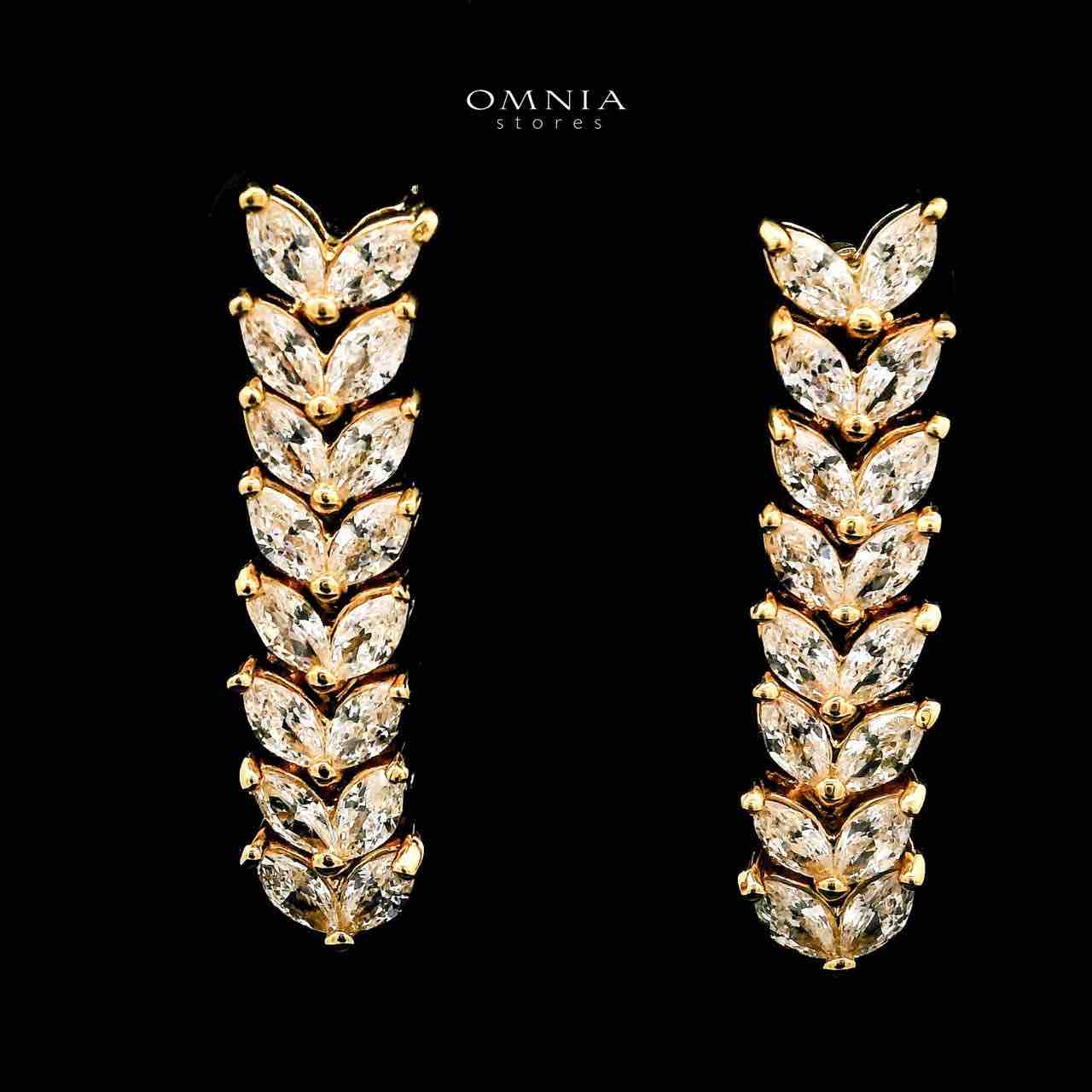 Omnia Aroosa Golden Bridal Full Set with High-Quality Simulated Diamonds Rhodium Plated image number null