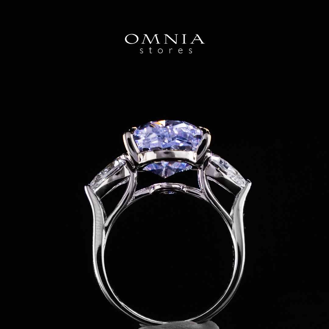 Omnia Nadira Light Purple and White Silver Ring In 925 Silver High Quality Certified Lab Crafted Stones 3.8Ct image number null