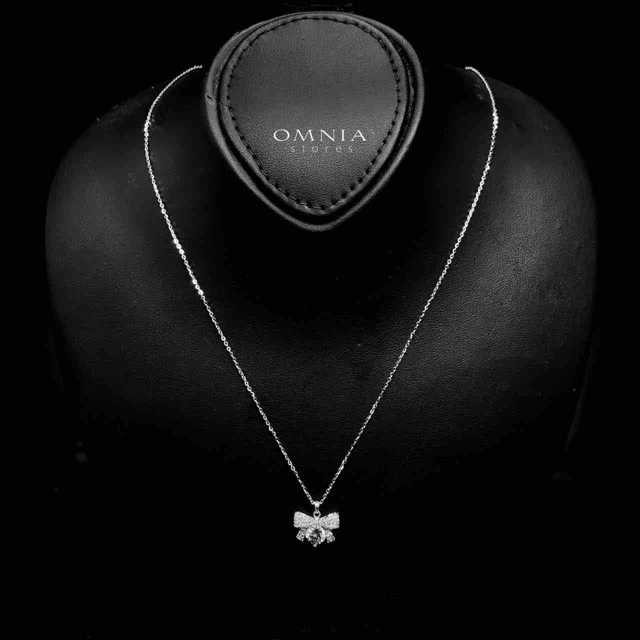 Omnia Asayel Silver Necklace in 925 Silver with High-Quality White Moissanite Stones image number null