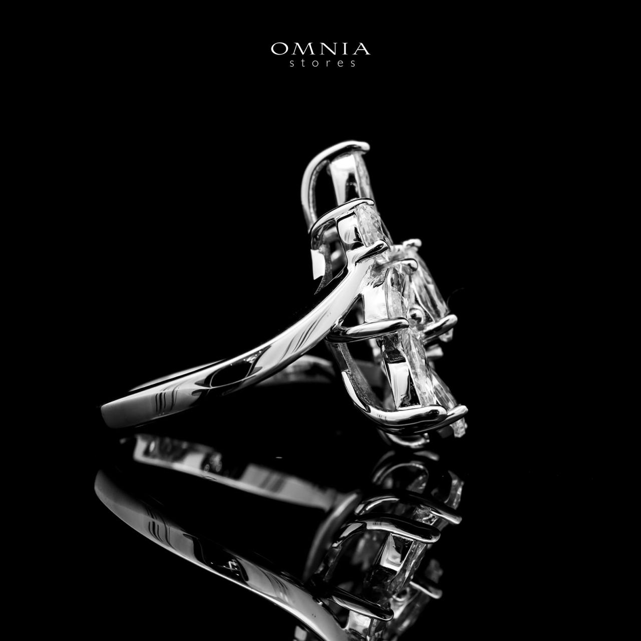 Omnia Caterina Silver Ring in 925 Silver with High-Quality White Simulated Diamonds image number null