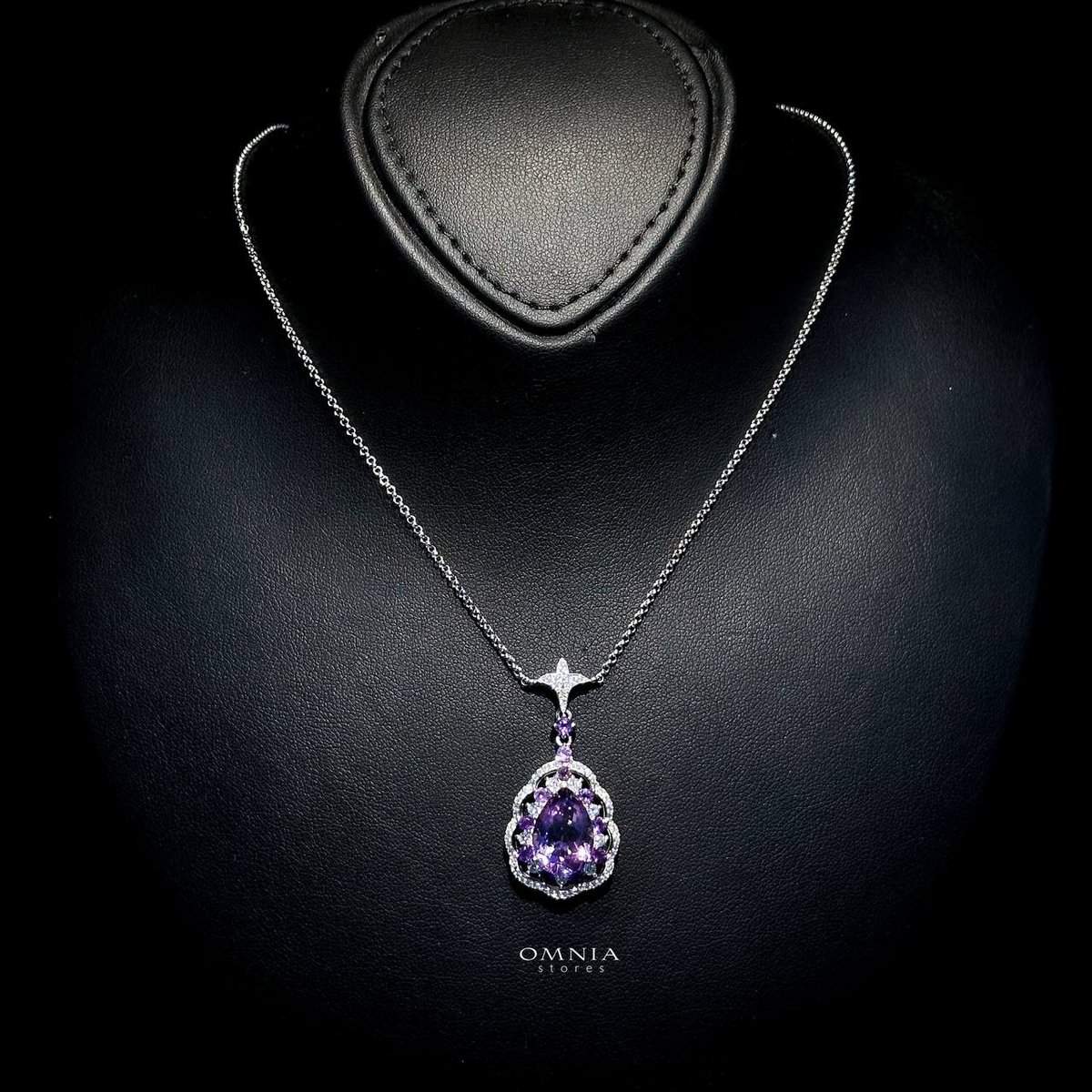 Omnia Kawthar Necklace in 92.5 Silver High Quality Amethyst stone image number null