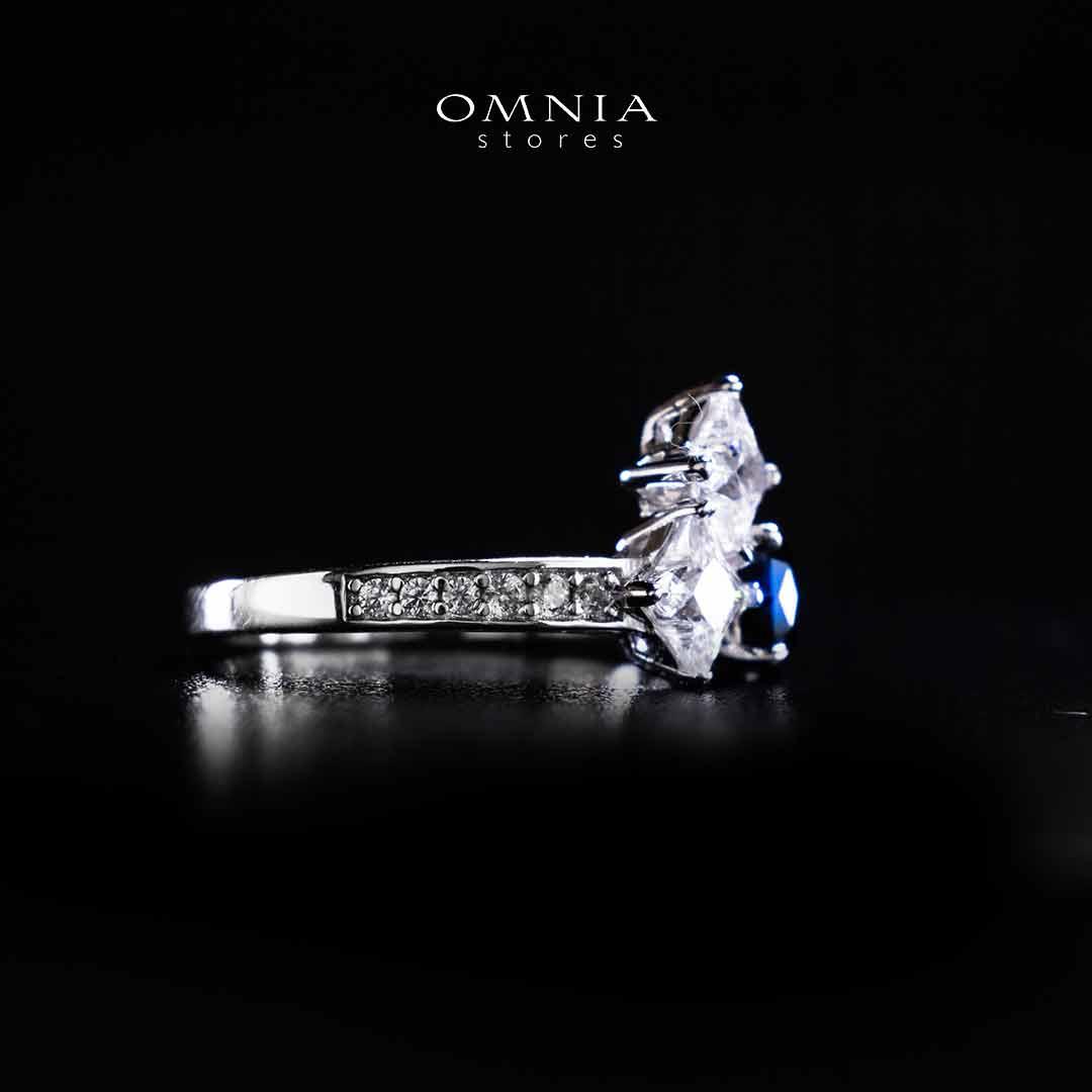 Omnia Rashida Star Blue Silver Ring In 925 Silver High Quality Certified Lab Crafted Stones image number null
