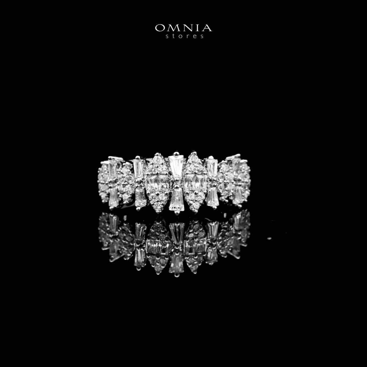 Omnia Manahil Bridal Full Set in High Quality Zircon Stone Rhodium Plated image number null