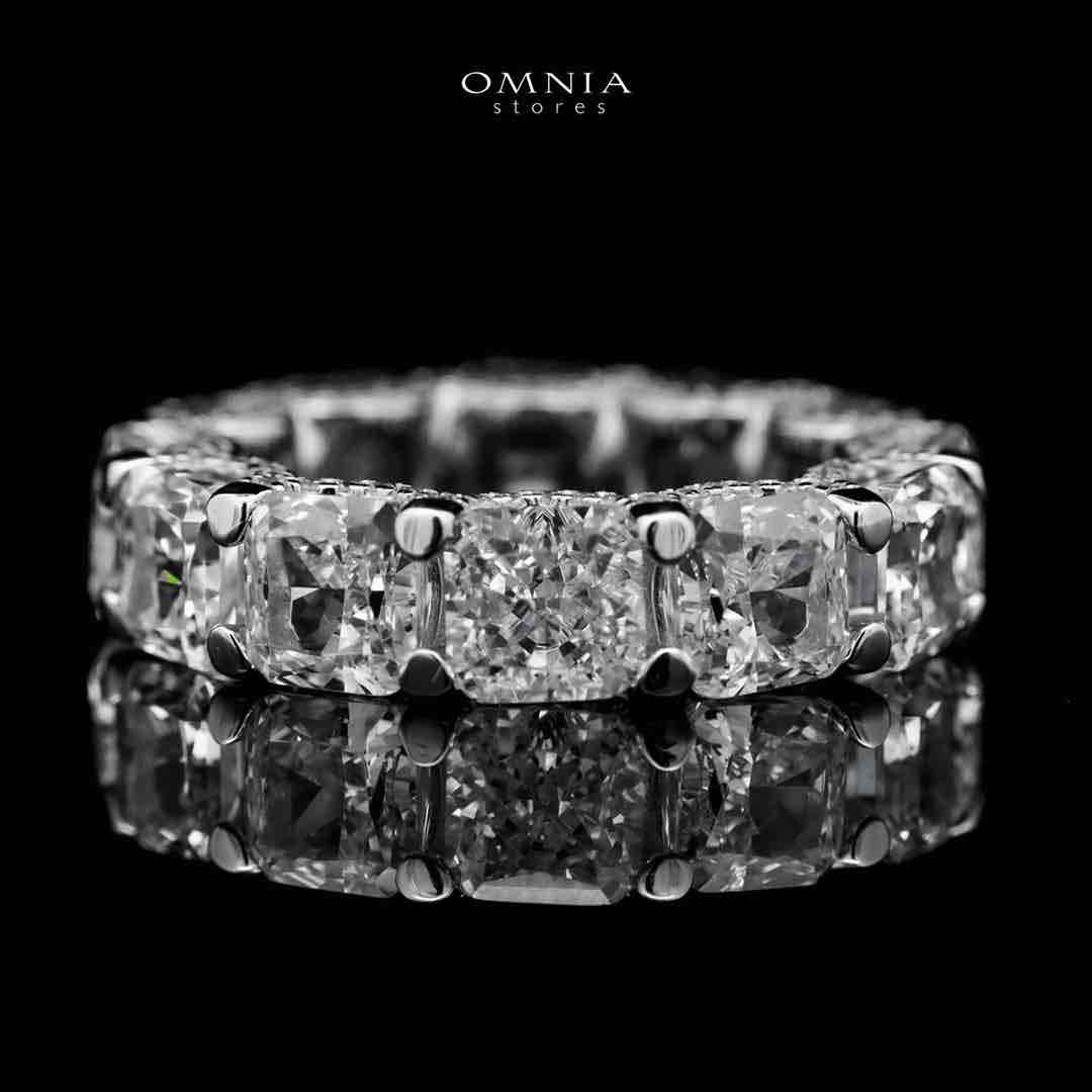 Omnia Agata White .50 Carat Ring in 92.5 Silver High Quality Simulated diamonds image number null