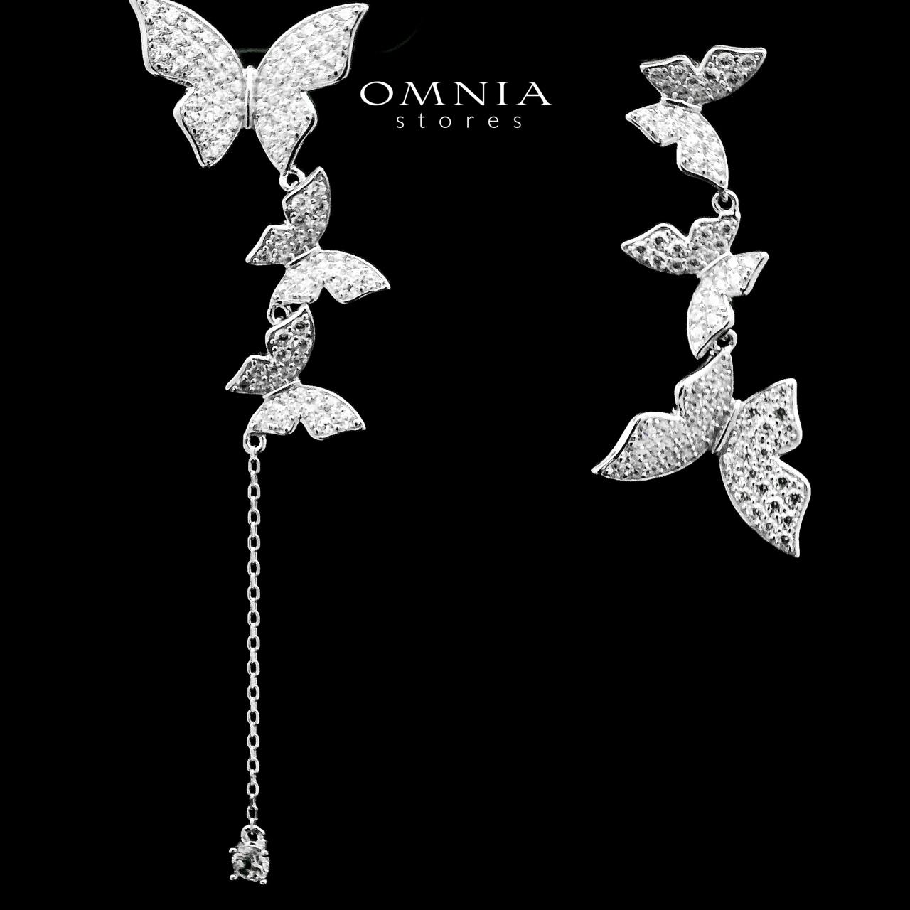 Mahtab Butterfly Earrings In 925 Silver High Quality Simulated Diamonds image number null